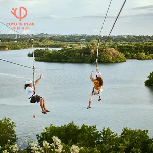 Scenic Zip Line Project Equipo colgante Zip Wire Aerial Runway Rope Slide Zip Line Equipo al aire libre para la venta