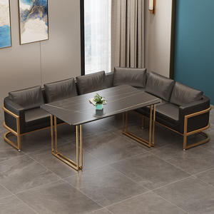 Salle de réception Zone de négociation Cabine de réception Bar Musique Restaurant Studio Table à manger et chaises modernes avec cheveux de sable - Product Image 2