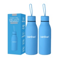 Logo personnalisé Bouteille d'eau en acier inoxydable doux au toucher 500ML 600ML Bouteille d'eau isolée avec poignée