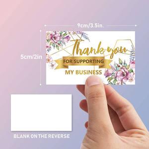 <strong>Mini</strong> Luxury Black <strong>Envelope</strong> and Cute Small Pink Rose Gold Foil Custom Impression Printing Business Customer Insert Thank You Card - Product Image 2