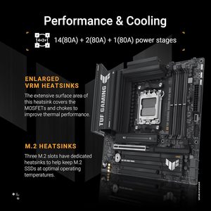 Per ASU TUF Gaming B850M-PLUS scheda madre WiFi <span class=keywords><strong>AMD</strong></span> AM5 14 2 1 80A DrMOS stage <span class=keywords><strong>DDR5</strong></span> PCIe 5.0 3X M.2 wi-fi 6E 2.5Gb LAN DP - Product Image 5