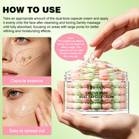 Crème Visage Bicolore au Collagène en Capsules Double Action Cactus Pore, Marque Blanche Personnalisée, 70g, Pour Tous Types de Peau, Usage Jour, OEM