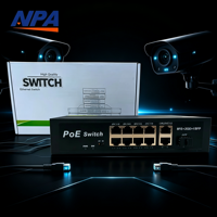 Switch PoE 8 ports 10/100 Mbps avec 1 SFP 2 Gigabit Uplink, Switch Ethernet 48V Plug and Play pour caméra IP CCTV AP-1038KE
