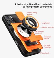 Coque de protection antichoc avec support de fenêtre et fixation magnétique pour voiture pour Redmi Note 15 Pro 4G Pro+ A5 15C 14T