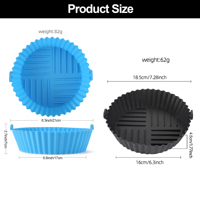 Panier de friteuse à air réutilisable de qualité alimentaire, compatible lave-vaisselle, moule pour four, accessoires pour micro-ondes, inserts ronds en silicone pour friteuse à air