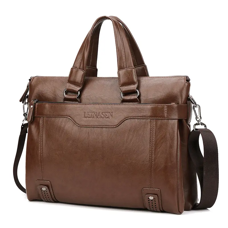 leather laptop bag messenger bag for men PU leather business shoulder bag briefcase men's handbag
