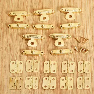 Two-color set antique handicrafts wooden box Yellow 5 tower buckle +10 hinge