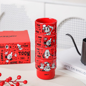 Juego de 4 Tazas Apilables de Cerámica Stitch, Tazas de Porcelana con Dibujos Animados para Café, Agua, Té, Regalo para el Hogar - Product Image 6