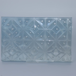Panneau de verre décoratif texturé en résine bleu clair laminée à motif bulles, verre artistique texturé pour cloison intérieure et décoration de bâtiment - Product Image 4