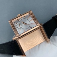 Montre de plongée rectangulaire Reverso Tribute double face réversible, double fuseau horaire, indicateur jour/nuit, alarme analogique, bracelet 20 mm européen