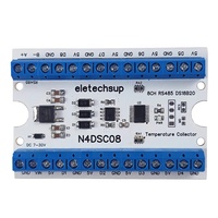 N4DSC08 8CH RS485 DS18B20 Sensor Pengumpul Suhu Modbus Remote IO PLC Perekam Tanpa Kertas Kontrol Termostatik TVS Surge