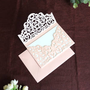 Cartes creuses découpées au laser rose Offre Spéciale Inserts imprimables Invitations <span class=keywords><strong>de</strong></span> <span class=keywords><strong>mariage</strong></span> <span class=keywords><strong>de</strong></span> fête d'anniversaire - Product Image 3