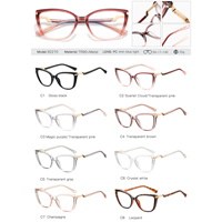 Monture de lunettes optiques Partagas en TR90 œil de chat avec charnière à ressort, anti-lumière bleue, pour femmes