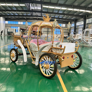Popular Carruaje Eléctrico Turístico sin Caballos / Carroza Blanca con Forma de Calabaza / Carruaje de Boda <span class=keywords><strong>Cenicienta</strong></span> en Oferta - Product Image 4