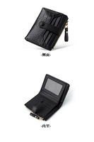 Dompet pendek buaya Retro mode sederhana tas multi-kartu dompet wanita dompet tempat kartu kustom