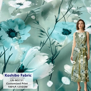 Vải Crepe Koshibo dệt kỹ thuật số in họa tiết hoa Koshibo tùy chỉnh, 100% polyester, dùng may váy - Product Image 1