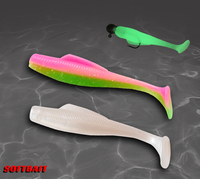 6 pièces/8 pièces TPR appâts souples 80mm 4.8g 60cm 1.9g appâts souples à queue de pagaie Swimbait leurres de pêche artificiels en Silicone Wobblers leurres souples