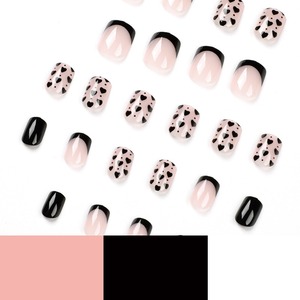 Contorno negro corazón negro Nail Art 24 piezas stock listo al por mayor prensa en las <span class=keywords><strong>uñas</strong></span> artificiales acrílico <span class=keywords><strong>uñas</strong></span> postizas 1835 - Product Image 6