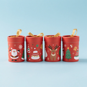 Factory Direct Custom Santa Holiday Paper Tube for Christmas Gift Packaging High Quality Round Cardboard Cylinder <b>Container</b> Box - Product Image 3