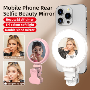 D01Fill luce specchio per selfie Mini tascabile pieghevole beauty Web meeting card fotocamera Multi-scena fill luce flip specchio per selfie - Product Image 3