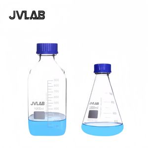 Bottiglia per Reagenti in Vetro Borosilicato 3.3 DURAN di Ricambio JVLAB, Tappo Blu a Vite GL45, Graduata, Rotonda, per Uso in Laboratorio, 100ml-1000ml - Product Image 3