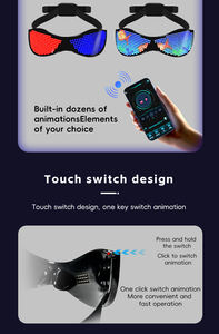 RGB発光LEDメガネDIY GIFダイナミックアプリUSB充電式ライトグラス屋外用点滅パターン付き - Product Image 3