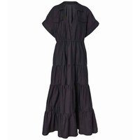 Fabricants de vêtements personnalisés printemps été automne élégant coupe ample taille réglable volants Maxi robe pour les femmes