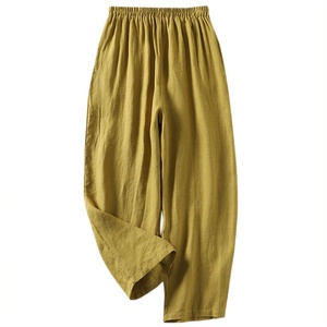 <span class=keywords><strong>Pantaloni</strong></span> Larghi Artistici da Donna in Cotone-<span class=keywords><strong>Lino</strong></span>, Casual, a Vita Alta, con Elastico in Vita, Vestibilità Ampia - Product Image 5