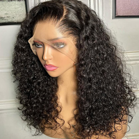 Peluca de Cabello Humano Natural Rizado Kinky, Lista para Usar, Pelucas Frontales de Encaje sin Pegamento al por Mayor, Pelucas Frontales de Encaje HD para Mujer
