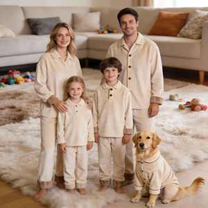 ملابس منزلية متطابقة للحيوانات الأليفة والعائلة البشرية، بيجامات مريحة متناسقة للكلاب والقطط وأصحابها - Product Image 5