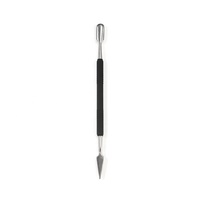 Pousse-cuticules double tête réutilisables en acier inoxydable de qualité supérieure, noirs, pour manucure et pédicure, vente en gros