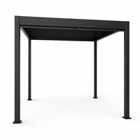 Pergola de jardin en aluminium à prix d'usine 3x3x2,5m avec toit à lames orientables manuellement pour mobilier d'extérieur