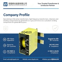 Transformateur de puissance monophasé à noyau de ferrite haute fréquence PQEQ, bobine en aluminium pour PCB, commutation haute tension 480V