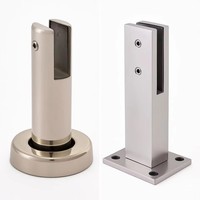 Penjepit Kaca Baja Tahan Karat 304 untuk Pagar Balkon Kolam Renang, Finishing Hitam Matte Cermin Brushed untuk Sistem Kaca Tanpa Bingkai
