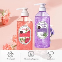 Gel douche à pétales de fleurs naturelles à faible quantité minimale de commande avec logo personnalisé Gel nettoyant pour le corps avec pétales de fleurs parfumé et durable