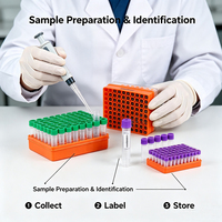 Vials cryogéniques 2D AMNGENT Lab, code QR sur le fond et sur le côté, vials cryogéniques stériles en polypropylène pour la conservation des échantillons