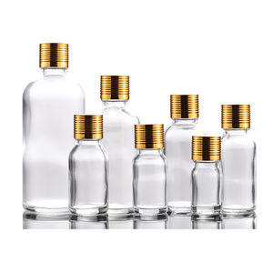 Bouteille ronde de cosmétiques 5ml 10ml 20ml 50ml 100ml bouteilles en verre à bouchon à vis transparent bouteille d'huile essentielle en verre vert - Product Image 2