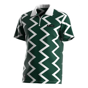 Oem Sublimation Short Sleeve Casual Tshirt Fitted Mens Polyester Sublimation Golf Shirt Zip Polo Shirts for Men - Product Image 1