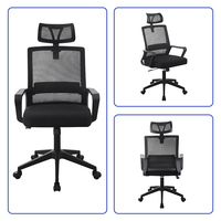 Chaise de bureau à dossier haut, design moderne, chaise de visiteur pour la maison, chaise de bureau ergonomique avec support lombaire en maille