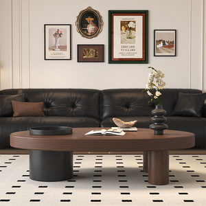 Solid Wood Irregular <b>Coffee</b> <b>Table</b> Modern Minimalist Living Room Furniture Storage Efficient Design <b>Small</b> Apartment Use - Product Image 3
