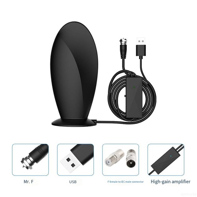 Indoor/Outdoor Digital Television Antenna Plastic VHF 174-230MHz UHF 470-862MHz Long Distance 120 Miles High Gain 28dbi
