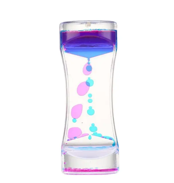1PC Liquid Creative And Dynamic Dual Color Liquid Oil Leak Hourglass Timer Pressure Reducing Kids Gift Ornament Desktop Decor