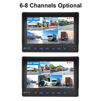 PJAUTO-Monitor LCD de visión trasera para camión y autobús, H.265, MDVR incorporado, 4/6/8 canales, 1080P, pantalla dividida, cuatro pantallas, DVR, con sensor G