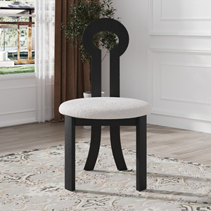 Voxhome Chaises de salle à manger de luxe modernes de haute qualité Mobilier classique et moderne en noyer et peau d'agneau pour la maison - Product Image 4