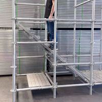 Tour d'escalier modulaire Cloud-Party Ringlock en acier Q355, hauteur réglable, escaliers de construction HDG