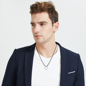 Colar de prata 925 para homens, colar circular de prata com joia mínima - Product Image 4