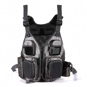 Échantillon gratuit Vente en gros en usine Gilet de pêche à la mouche en polyester imperméable et respirant avec sac à dos - Product Image 1