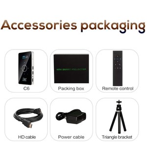 Projecteur DLP Android WiFi 4.0 Mini HD 4K C6 1 Go + 8 Go, portable pour le bureau, le home cinéma - Product Image 3