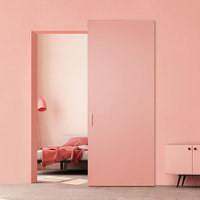 Vente en gros de porte moderne coulissante en bois fantôme fantôme porte coulissante système de porte de grange