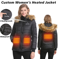 Veste d'hiver personnalisée pour femme, matelassée et chauffante, col montant, garniture en fausse fourrure – Chaude, respirante, coupe-vent et imperméable pour le ski